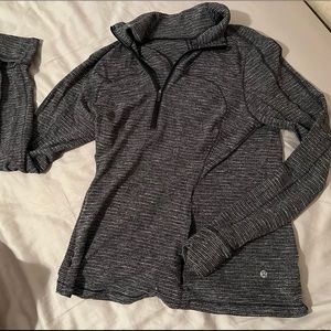 Gray & Black Lululemon Quarter Zip Pullover